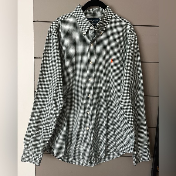 Polo Ralph Lauren Other - Ralph Lauren Custom Fit Green Gingham Check Button Down Shirt Men’s‎ Size L